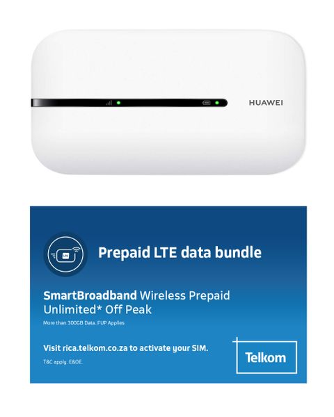 Telkom LTE Prepaid Unlimited Off-Peak Hours SIM and Huawei MIFI E5576