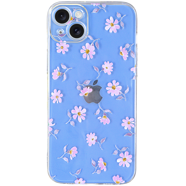 Clear - Phone Case with Purple Floral &amp; Pro Cam for iPhone 14 Plus