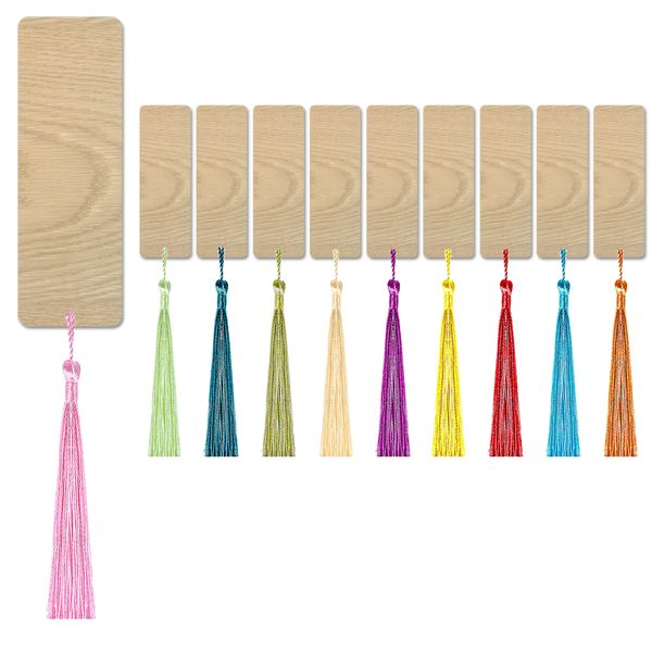 Oak Veneer Bookmark &amp; Tassel Set