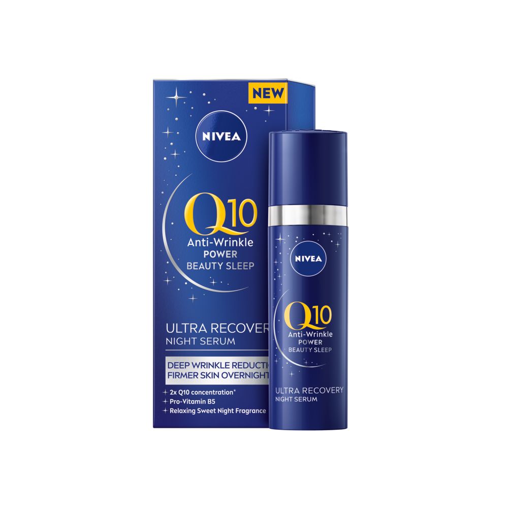 NIVEA Q10 Anti-Wrinkle Power Ultra Recovery Night Serum, Face Serum ...