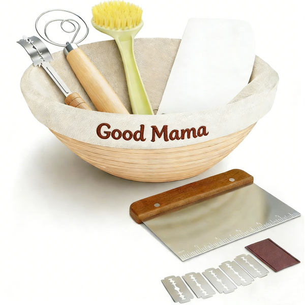 Good Mama Sourdough Bread Starter Gift Kit Proofing Basket Supplies Kit