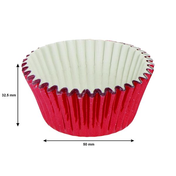 Regent Cake Cups Red Foil 50 Pack - (50 x 32.5mm)