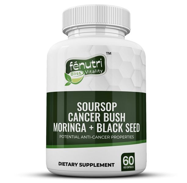 Fenutri - Soursop, Cancer Bush, Moringa &amp; Black Seed - 60 Veggie Capsules