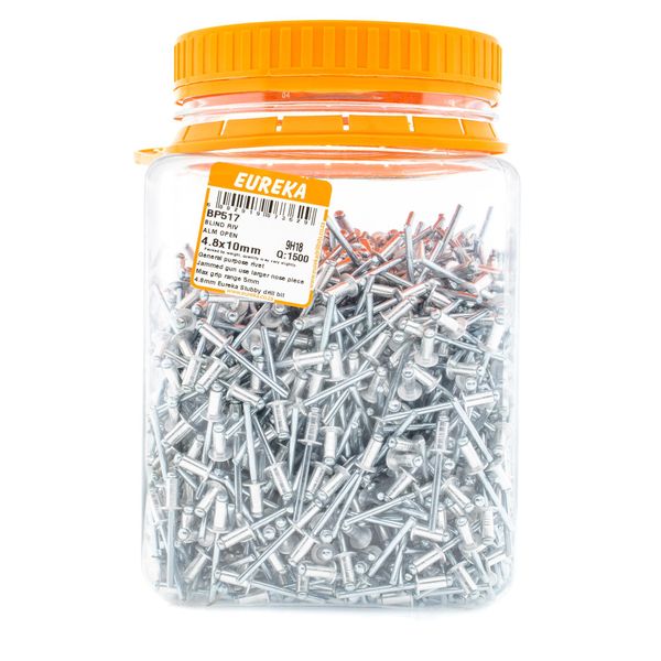 EUREKA Blind Rivet Aluminium Open 4.8 x 10mm Q:1500 BP517