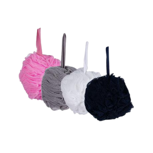 SD Homeware- Assorted Mesh Bath Sponges 100g- Pack Of 4