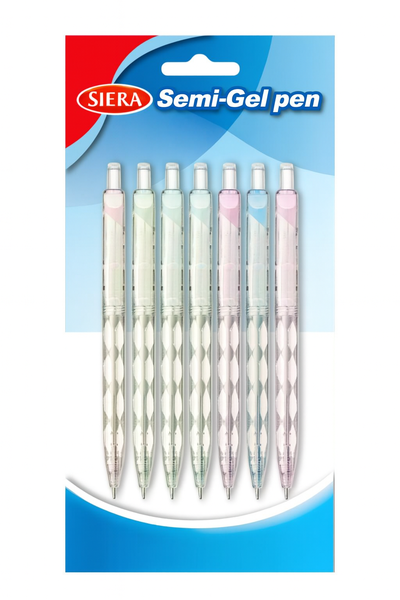 Semi-Gel 0.5mm Pastel Crystal Pens - 6-Pens Per Pack -10 x 6 Packs=60 Pens