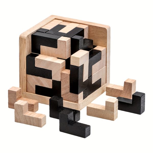 54L 3D Cube Puzzle Luban Interlocking Creative Educational Wooden Toy