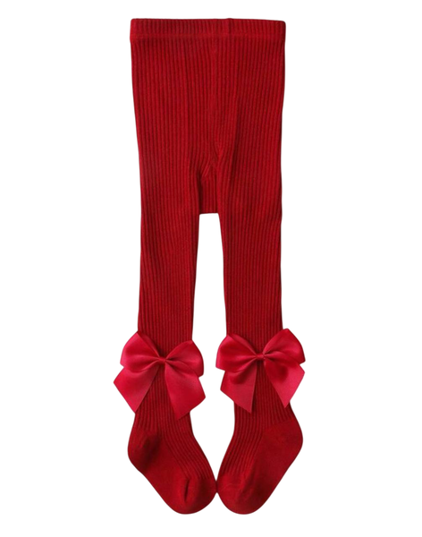 Girls' Red Bow-Knot Leggings