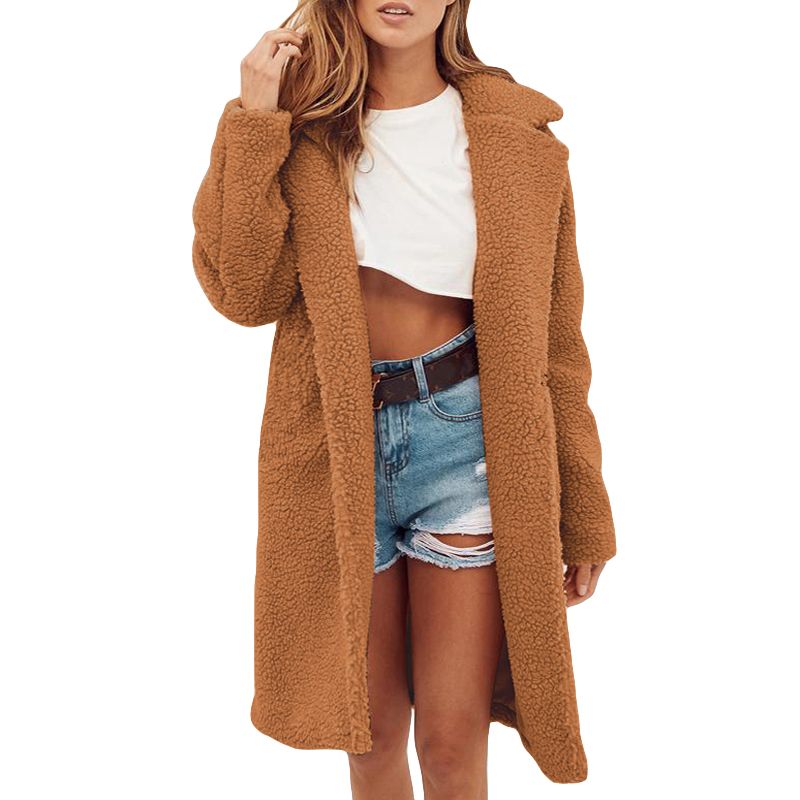 Women Brown Faux Fur Relaxed Fur coat | Shop Today. Get it Tomorrow ...