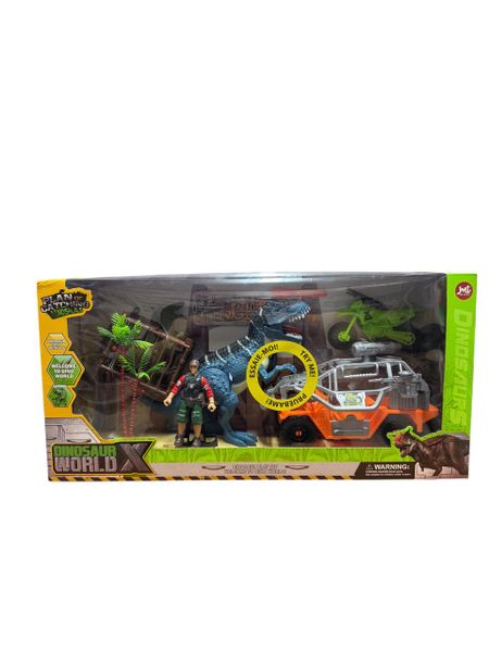 Dinosaur World X Adventure Play Set: Dinosaur, Truck, Figures &amp; Accessories