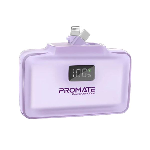 Promate 10000mAh Portable Power Bank with Built-In 20W USB-C