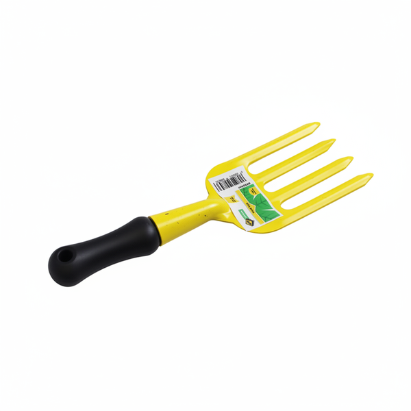 MTS Garden Fork with Yellow PVC Handle - Lightweight Soil Tool