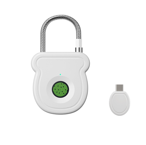 Intelligent Fingerprint Padlock, Stainless Steel Charging Padlock -With Key