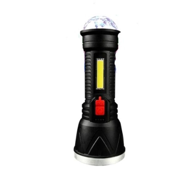 Waterproof Rechargeable Flashlight With COB Work Light And RGB Light