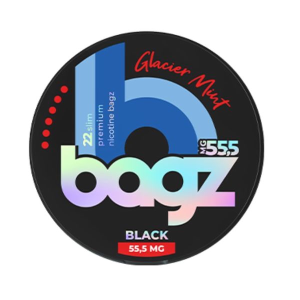 Bagz Nicotine Pouches Black - 55.5mg - Glacier Mint - 5 Pack (100 pouches)