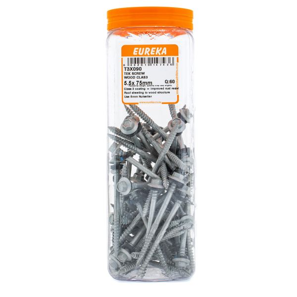 EUREKA Tek Screws Wood Class4 : 5.5 x 75mm Q:60 T3X090