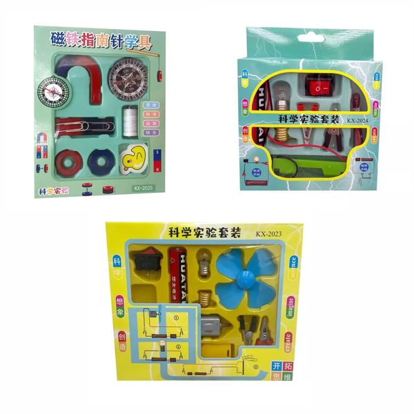 3 in 1 Kids Science Kits-Fan Motor-Magnet-Light Bulb