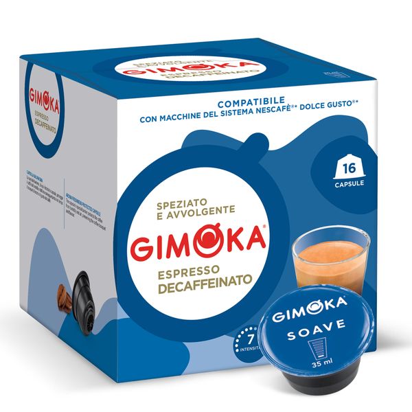 Gimoka Soave Decaffe - 16 Nescafe Dolce Gusto Compatible Coffee Capsules