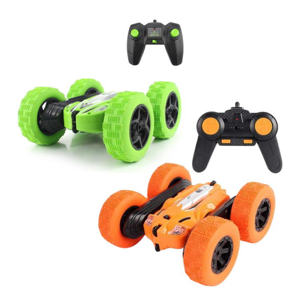2PK Remote Control 360 Degree Stunt Car Truck - Green Orange
