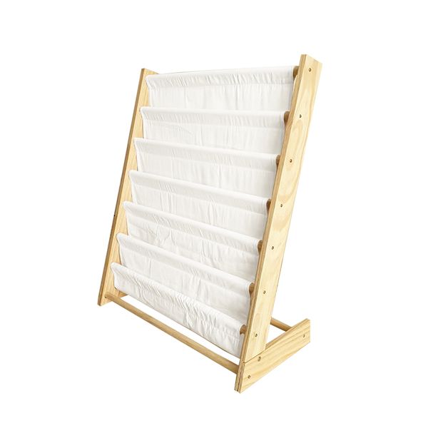 iKids 7 Levels Wooden Book Shelf - White