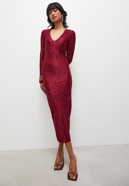 Plisse Column Dress