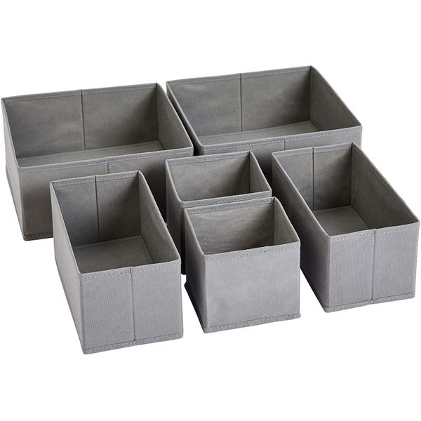 Foldable Storage Boxes for Clothes, Socks, Cosmetics &amp; Toys (Set of 6)