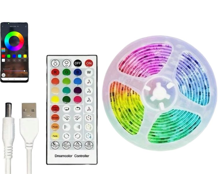5m RGB-IC WS2811 LED Strip Lights Controlled by Mobile App &amp; Remote Control