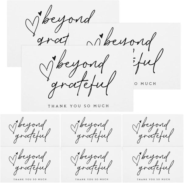 Thank You Cards Small Business Bulk 200pcs White Appreciation Notes