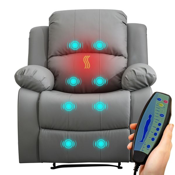 Electric Massage Recliner Manual Sleeper Couch Armchair Sofa Lounger Chair