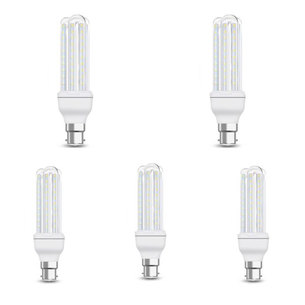 5 Pack - B22 12W LED Corn Light Bulb (Cool White)