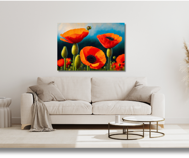 Canvas Wall Art - Orange Poppies