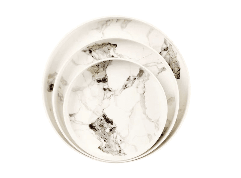 KathOn Set Of 3 Marbled Trays