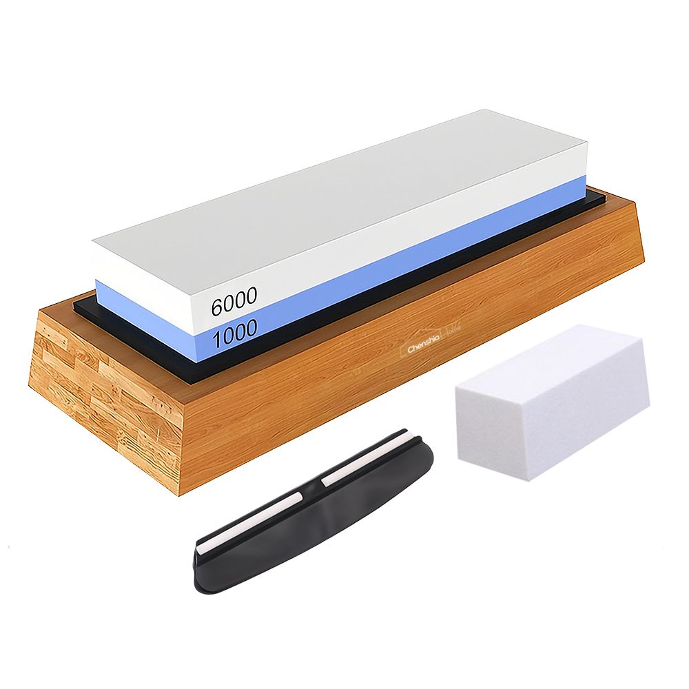 Double Sided Knife Sharpening Stone with Slip Resistance Base Shop