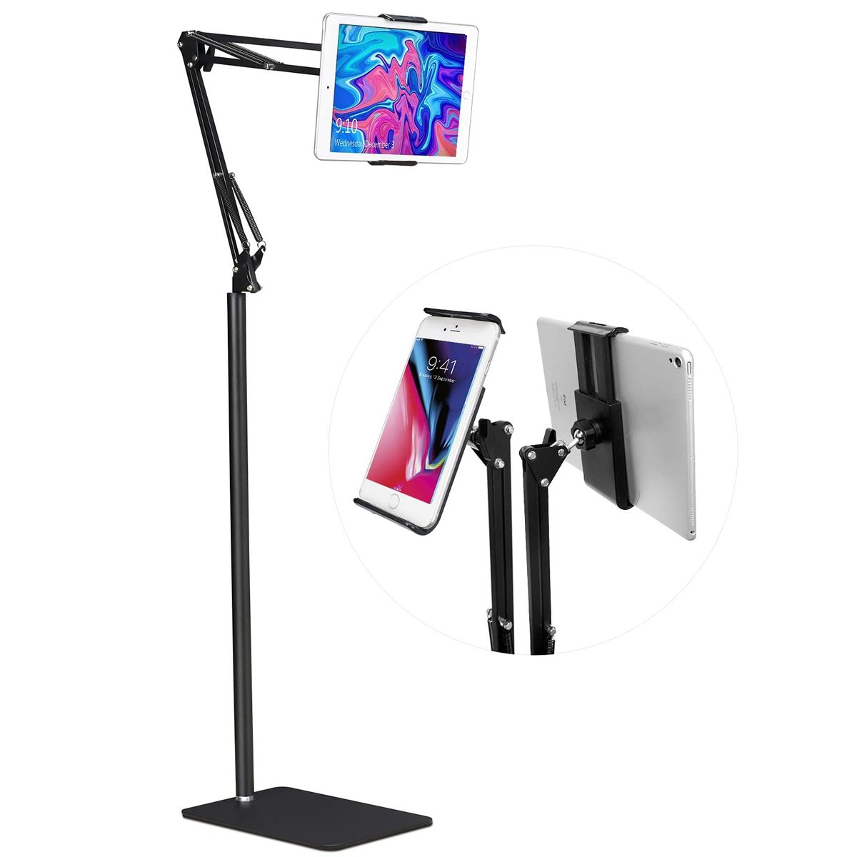 Hi-Tech Adjustable Flexible iPad / Tablet / Smartphone Floor Stand ...