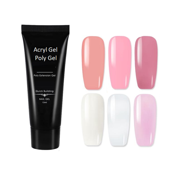 6 Colour Acryl Gel Polygel Set - 15ml Each
