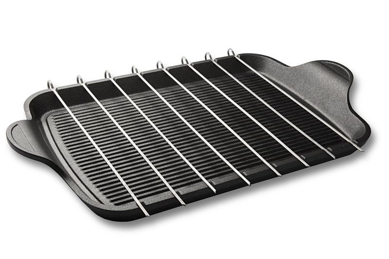 Risoli Brochette Non-stick Griddle with Stainless Steel Skewers