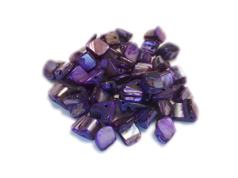 BEAD COOL - Shell Irregular - Violet - 200pcs (Dia 5mm by 15mm) 0.5mm hole