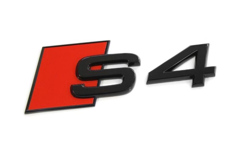Audi S4 Matt Black Style 3D Trunk Logo Badge(AD-S4-MBK)