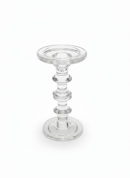 Vintage Candle Holder Thick Glass 22x11cm Padestal