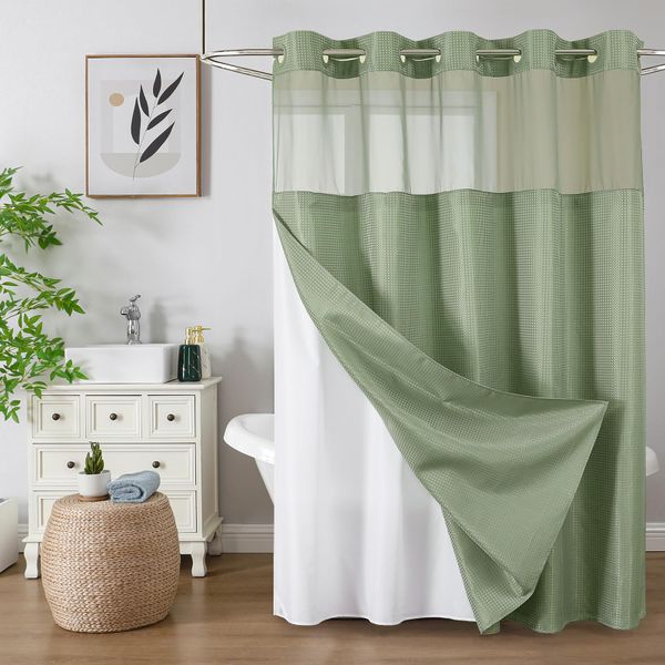 Waffle Weave Thickened Durable Shower Curtain, 190 x 180 cm