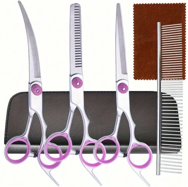 5-in-1 Pet Grooming Scissors and Comb Kit