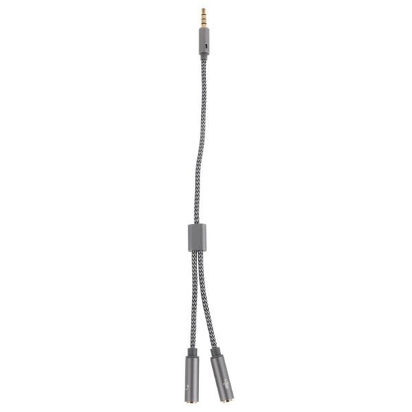 Headphone Audio Splitter Cable Male to Dual Female Microphone Adapter