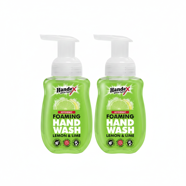 Handex Foaming Hand Wash 250ml - Lemon &amp; Lime Scent - 2 Pack