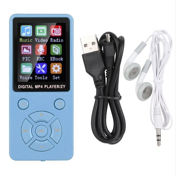 Music MP3 Player Support 32G Memory EightDiagram Tactics Buttons Blue