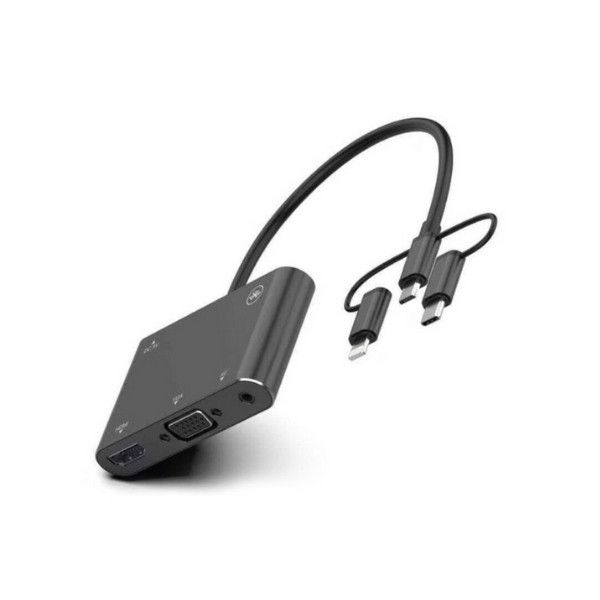 3 in 1 Mobile HD Screen Player to HDMI VGA Adapter