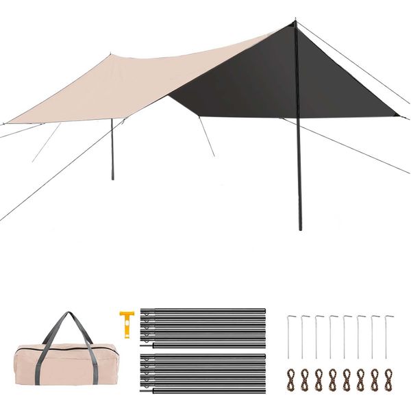 Portable Camping 5m Canopy Shade Tent-3X5M Waterproof Rainfly for Camping