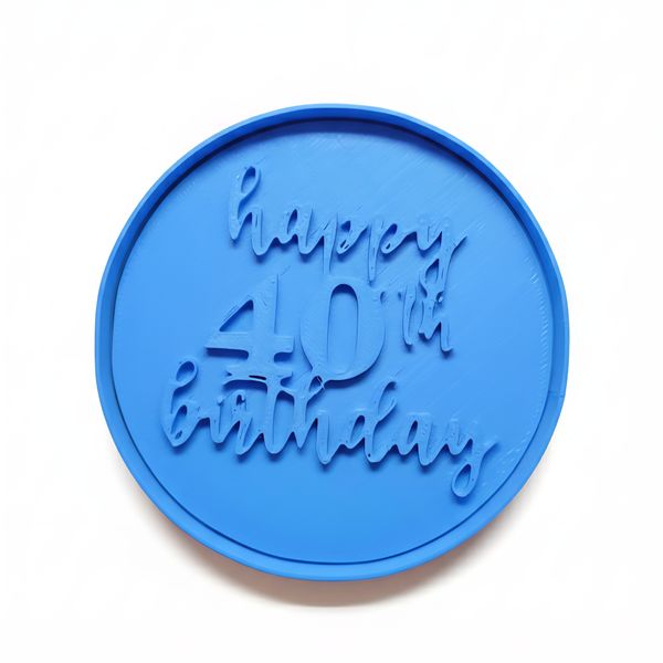 40th Birthday Bento Cake Fondant Stamp