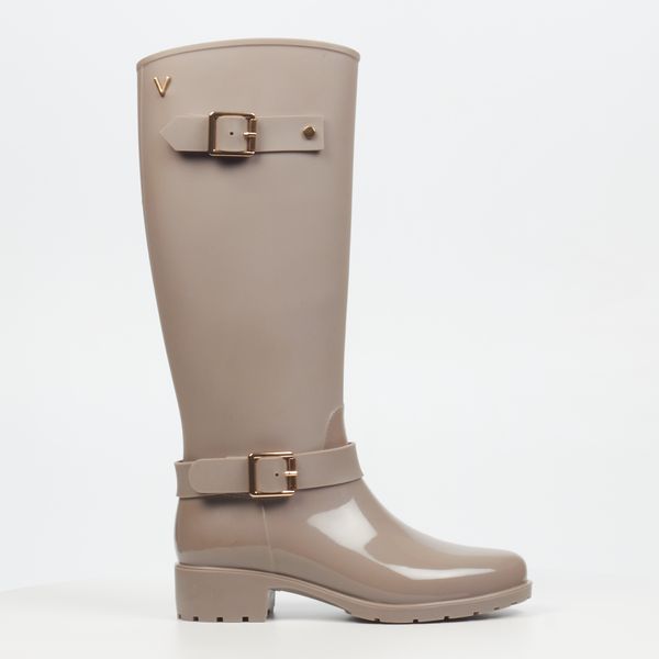 Via Beach Cloudy 1 Women PVC Long Boots - Taupe