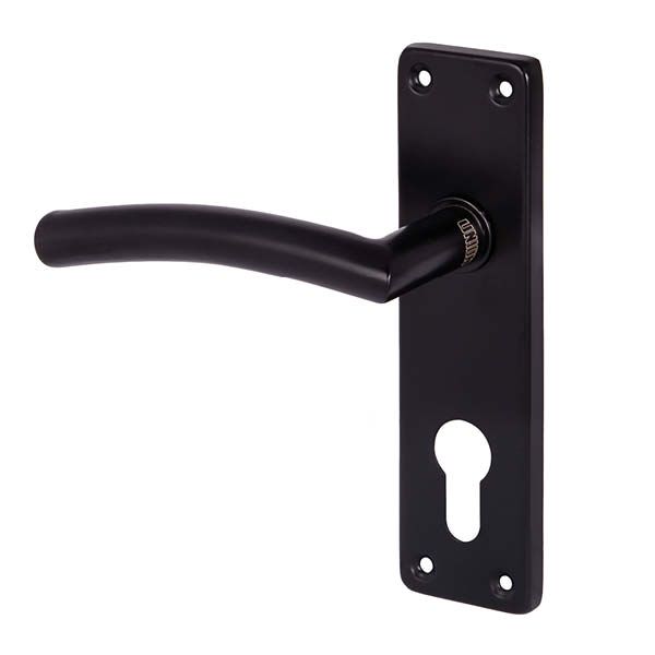 Union Sandpiper Handle On Plate Matte Black Cylinder-Curve (Handle Only)