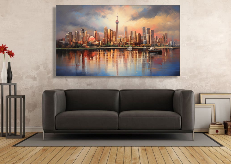 Canvas Wall Art - Skyline Serenade Abstract - HC1179